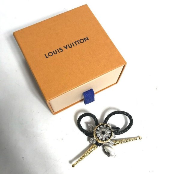 Auth LOUIS VUITTON MP2197 Accessories Faux Pearl Fleur Bijoux Rhinestone Brooch - Picture 1 of 7